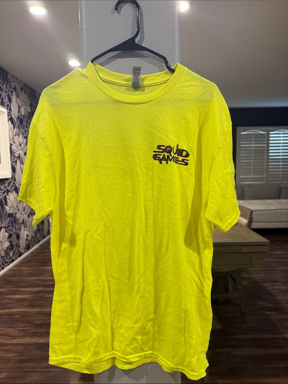 Gildan Neon Yellow 'Squid Games' Short Sleeve Tee